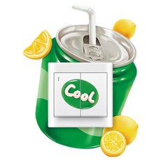 Smile Ggaebi 個性 3D 立體開關貼紙 Sprite, 混合色