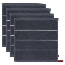 MONACO OLIVE 飯店用條紋擦手巾, 灰色, 4個