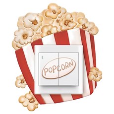 Smile Ggae-bi 個性 3D 立體開關貼紙 爆米花, 混合色