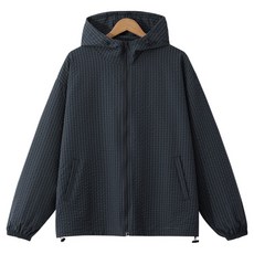 M.N.C 男女通用格紋抽繩連帽防風外套 MDJK316LJ