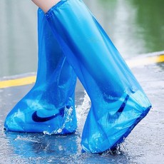 마켓피아 투명 장화형 롱 신발 우비 커버 2p, 5개, 블루