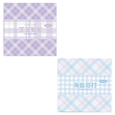 Mungudam 格紋圖案手帳裝飾便利貼2款套組, 紫色, 藍色, 1套