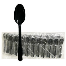 Toyyami 獨立包裝 一次性大湯匙 黑色, 500個, 1入