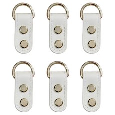 코오미 가방 연결고리 가죽 D링 DIY 스티칭 장식 6W0086, 화이트, 6개