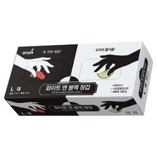 orUn 白色與黑色手套 100入, 白色, 黑色, 大(L), 1套