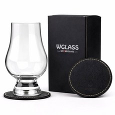 글렌캐런 글래스 std + 마텐더 가죽코스터 블랙 세트, 1세트