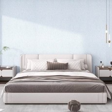 홍시마켓 두꺼운 단열 방수 방습 벽 스티커, 린넨 라이트 블루