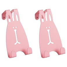 마켓피아 문걸이 다용도 후크 행거 토끼 디자인 도어훅, 분홍색, 2개