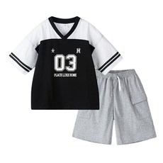 마리앤모리 아동용 플레이스 배색 상하의 세트