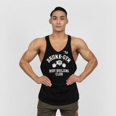 브렁크 남성용 프랭크 슬리브스 딥넥 헬스 나시