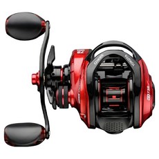 존쿠 배스낚시용 고속 베이트캐스팅 릴 JC026, 레드 좌핸들