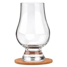 글렌캐런 글래스 std + 마텐더 가죽 코스터 오렌지 세트, 1세트