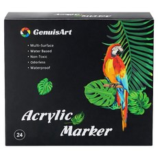 bebehome 雙頭丙烯馬克筆 24色, 混和顏色, 1個裝