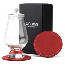글렌캐런 글래스 Std +마텐더 더캡 + 가죽코스터 크림슨레드 세트, 1세트