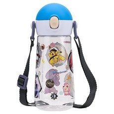 릴팡 더보틀 원터치 어깨끈 트라이탄 물통 포켓몬, 혼합색상, 1개, 470ml