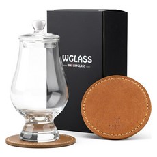 글렌캐런 글래스 std + 마텐더 더캡 + 가죽코스터 카멜 세트, 1세트