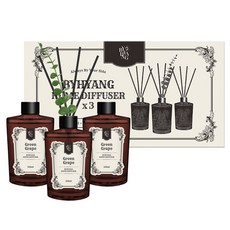 바이향 대용량 홈 디퓨저, 3개, 510ml, 청포도