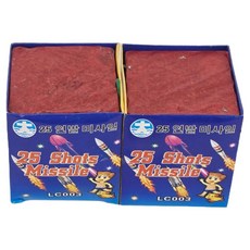 경기화약 25연발 샷 미사일 불꽃놀이 폭죽, 혼합색상, 2개