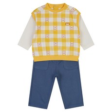 Happyland 幼兒小熊格紋上下衣套裝