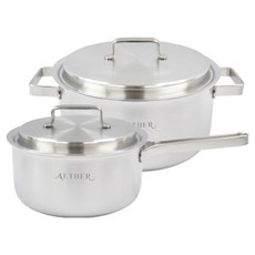 HANIL STAINLESS STEEL 電磁爐用五層Etere鍋具2件組 B