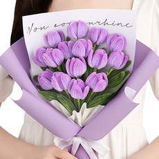 제너럴케이 모루 꽃다발 DIY키트 만들기, 1개, 퍼플