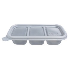 유앤팩 소스 3칸 용기 100p + 뚜껑 100p 세트, 1세트