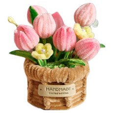 제너럴케이 모루 꽃 화분 만들기, 핑크튤립, 1개