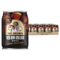 金車 MR.BROWN 伯朗咖啡 甜香美式, 24個, 240ml
