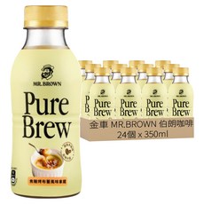 金車 MR.BROWN 伯朗咖啡 PureBrew 焦糖烤布蕾風味, 24個, 350ml