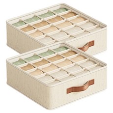 데일로그 깔끔정리 속옷 양말 수납함 20칸, 밀크 아이보리, 2개