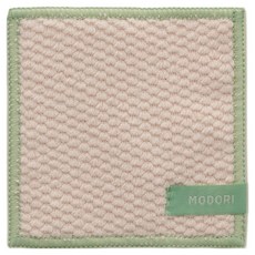 모도리 산뜻 티코스터 극세사 컵받침 버터크림, 그린스티치, 1개