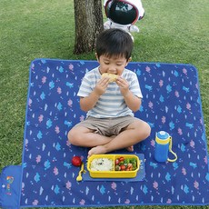 (주)더해피 접이식 피크닉 매트, 32 공룡 네이비