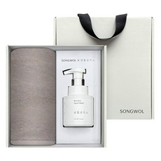 송월타월 생활공작소 내츄럴코지 세면타월 150g 30수 면사 + 핸드워시 250ml 멀티 선물세트, 연갈색, 1세트