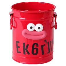 탑피아 철제 펜꽂이 사무실 책상 정리함, 빨간 양동이 + 편지 스티커, 1개