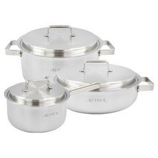 HANIL STAINLESS STEEL 電磁爐用五層Etere鍋具3件組 C