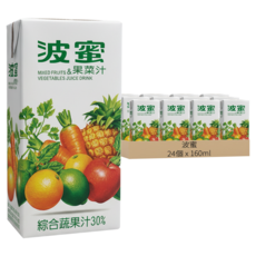 波蜜 果菜汁, 24個, 160ml