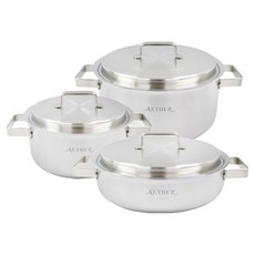 HANIL STAINLESS STEEL 電磁爐用五層Etere鍋具3件組 D