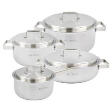 HANIL STAINLESS STEEL 電磁爐用五層Etere鍋具4件組