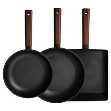 델라고 인덕션 오일마스터 프라이팬 3종 세트 3개, 블랙, 1세트, 프라이팬 24cm + 후라이팬 28cm + 계란말이팬 24cm