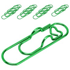 탑피아 다용도 하트 컬러 펜클립 펜꽂이 다기능 클립 그린, 1개, 12개입