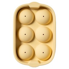 키친팩토리 국산 파스텔 실리콘 원형 얼음틀 6구, 옐로우버터, 1개