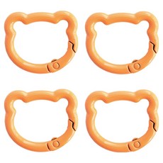 야나 곰돌이 카라비너 키링, 오렌지, 4개