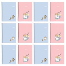 조선문방구 조선순덕이 좌철 스프링 노트 2종 x 6p 세트, 혼합색상, 1세트
