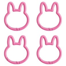 야나 토끼 카라비너 키링, 핑크, 4개