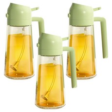 아케이바이 스프레이 붓는 타입 고강도 유리 오일병, 3개, 470ml