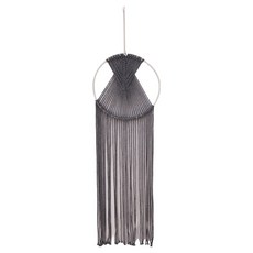 탑피아 마크라메 면 로프 벽 장식 태피스트리, 회색