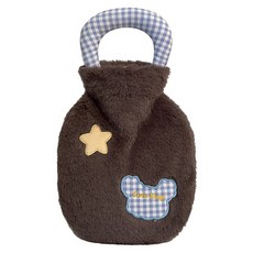 Couselect 手提可愛毛絨暖水袋 小巧便攜款 咖色 400ml, 1個