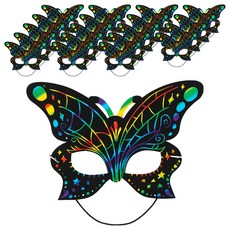 민화샵 나비 가면 스크래치페이퍼 만들기 I250078, 뾰족 나비, 20개