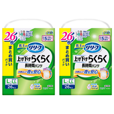Kao 花王 日本原裝進口 Relief 輕鬆穿脫薄型成年人紙尿褲 5次吸收量 男女適用, L-LL碼, 2個, 26片