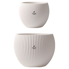 morningscent 室內裝飾塑膠花盆 換盆用月亮罐 褶皺盆 2件組